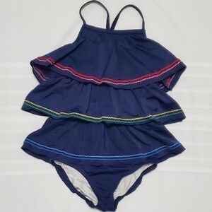 Hanna Anderson Girls Ruffle One-Piece Swimsuit